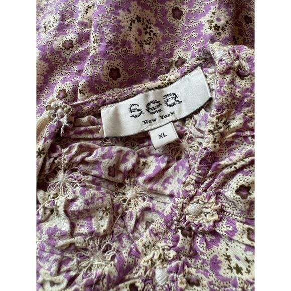 Sea LAVENDER Ida Puff-Sleeve retro y2k  knee length SunDress size XL - Picture 11 of 12
